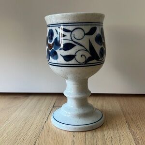 Otagiri Stoneware Stemmed Floral Goblet Hacienda Vintage